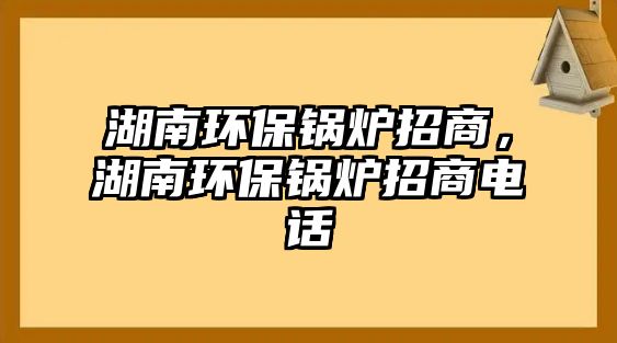 湖南環保鍋爐招商，湖南環保鍋爐招商電話